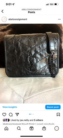 YSL Saint Laurent crossbody black A Bel Consignment